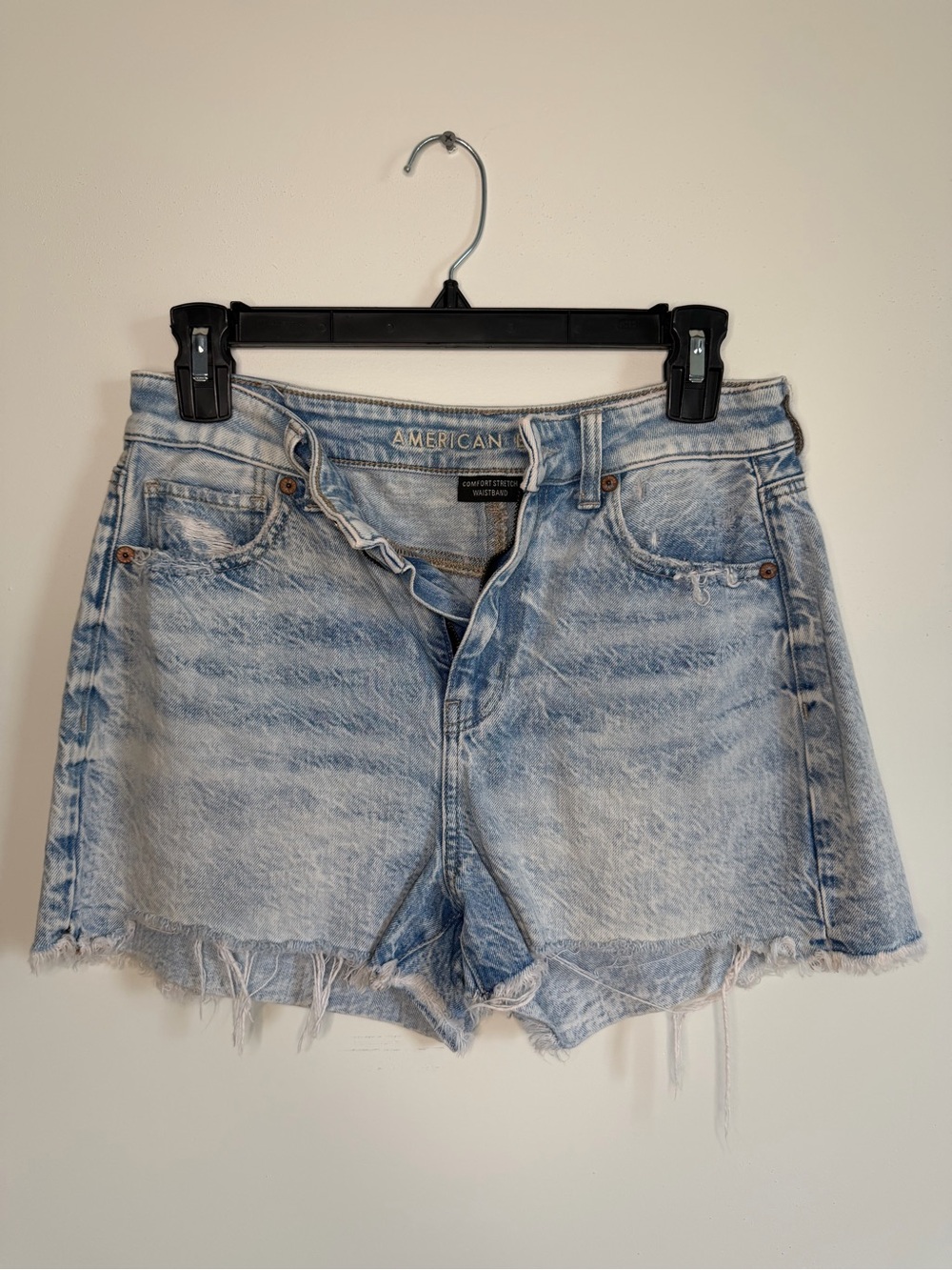 American Eagle Outfitters Acid Wash Denim Cutoff Shorts - Light Blue